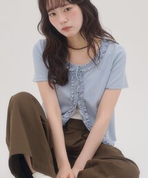 【umm.】前立てフリルカーディガン