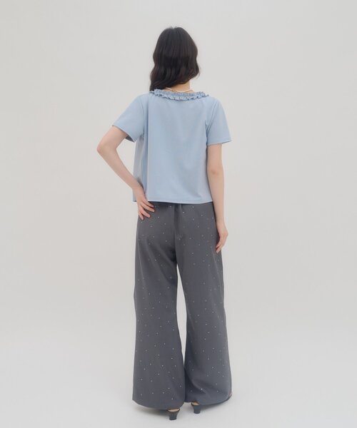 DISCOAT（ディスコート）の「【umm.】前立てフリルカーディガン（Tシャツ/カットソー・レディース・ネイビー/サックスブルー/レッド/アイボリー・FREE）」の8枚目の写真