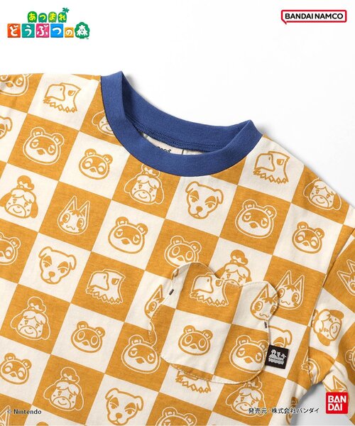 BREEZE(ブリーズ)の「あつまれ どうぶつの森 総柄ポケットTシャツ(Tシャツ/カットソー・キッズ・レインボー/ブラウン/イエロー・80/90/100/110/120/130/140)」の6枚目の写真