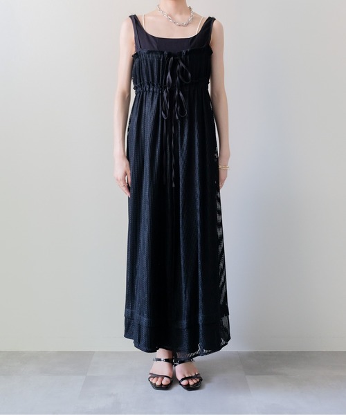 DOLLUPOOPS(ドールアップウップス)の「Gather Camisole Dress(ギャザーキャミワンピース)(ワンピース・レディース・オフホワイト/ブラック・FREE)」の11枚目の写真