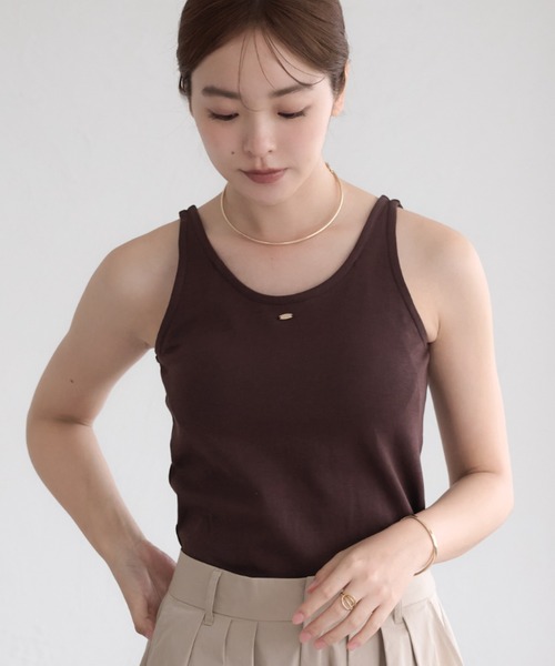 raffime(ラフィミー)の「【Raffime】カップ付きバックオープンタンクトップ(タンクトップ・レディース・ダークブラウン/アイボリー・フリー)」の17枚目の写真