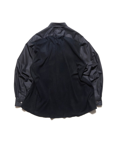 SOPHNET.(ソフネット)の「FABRIC-MIX OVERSIZED SHIRT(シャツ/ブラウス・メンズ・ライトブルー/ブラック・4/3/2/1/5)」の2枚目の写真