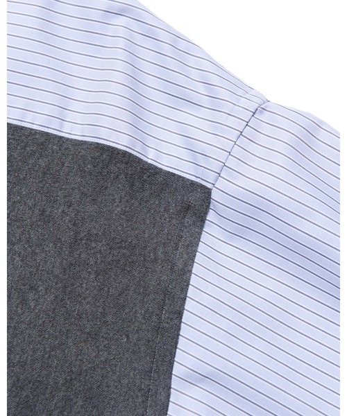 SOPHNET.(ソフネット)の「FABRIC-MIX OVERSIZED SHIRT(シャツ/ブラウス・メンズ・ライトブルー/ブラック・4/3/2/1/5)」の10枚目の写真