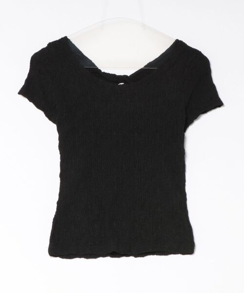 ANAP(アナップ)の「*バックツイストオープントップス(Tシャツ/カットソー・レディース・ホワイト/ブラック/ピンク・F)」の2枚目の写真