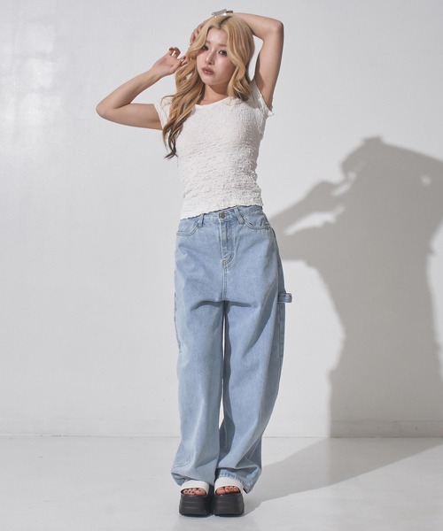 ANAP(アナップ)の「バックツイストオープントップス(Tシャツ/カットソー・レディース・ホワイト/ブラック/ピンク・F)」の8枚目の写真