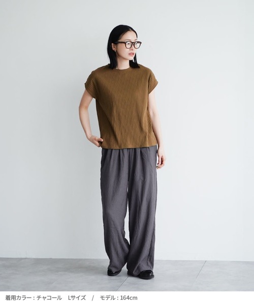 zootie(ズーティー)の「やわらかワッシャー リラックスワイドパンツ(その他パンツ・レディース・チャコール/ミント/ブラック/スモークピンク/ブルーグレー/グレイッシュベージュ/カーキ/アイボリー・M/L)」の11枚目の写真