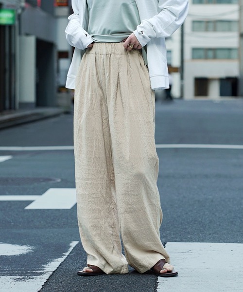 zootie(ズーティー)の「やわらかワッシャー リラックスワイドパンツ(その他パンツ・レディース・チャコール/ミント/ブラック/スモークピンク/ブルーグレー/グレイッシュベージュ/カーキ/アイボリー・M/L)」の19枚目の写真