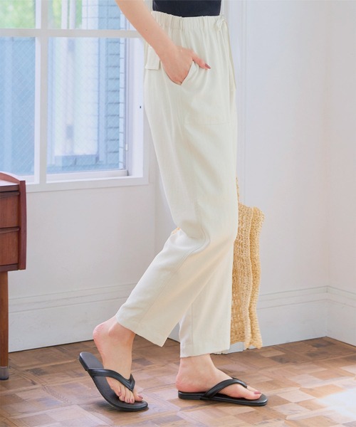 KOBE LETTUCE（コウベレタス）の「ベイカー風ゆるテーパードパンツ（その他パンツ・レディース・カーキ/アイボリー系/ネイビー・M）」の8枚目の写真