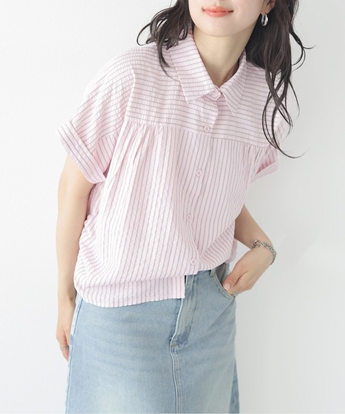 La-gemme（ラジェム）の「ドルマリンスリーブシャツブラウス（シャツ/ブラウス・レディース・ピンク/イエロー/ブルー・フリー）」の3枚目の写真