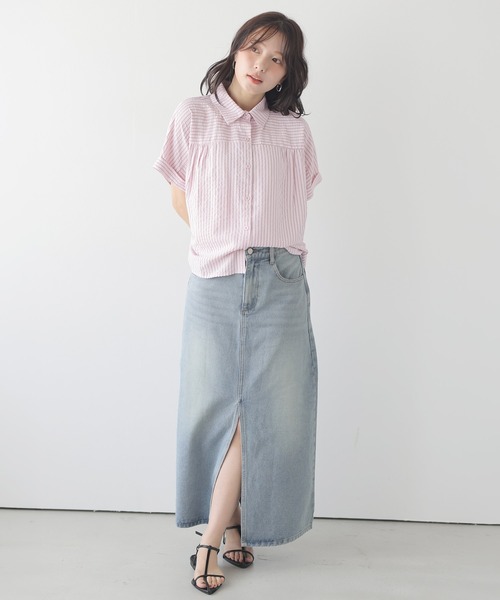 La-gemme（ラジェム）の「ドルマリンスリーブシャツブラウス（シャツ/ブラウス・レディース・ピンク/イエロー/ブルー・フリー）」の17枚目の写真