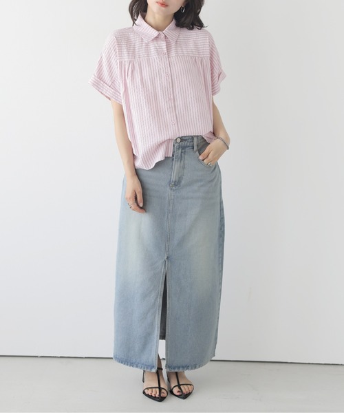 La-gemme（ラジェム）の「ドルマリンスリーブシャツブラウス（シャツ/ブラウス・レディース・ピンク/イエロー/ブルー・フリー）」の8枚目の写真