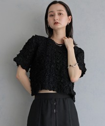 【&g'aime】シャーリングショートシャツ SHIRRING SHORT SHIRT