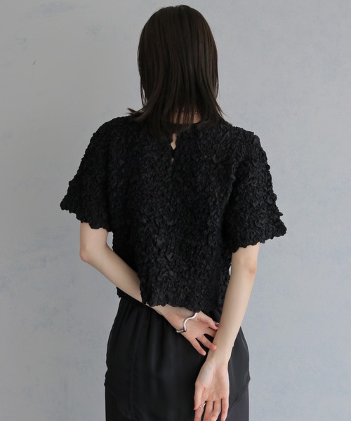 &g'aime(アンジェム)の「【&g'aime】シャーリングショートシャツ SHIRRING SHORT SHIRT(シャツ/ブラウス・レディース・ホワイト/ブラック・FREE)」の15枚目の写真