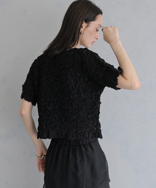&g'aime(アンジェム)の「【&g'aime】シャーリングショートシャツ SHIRRING SHORT SHIRT(シャツ/ブラウス・レディース・ホワイト/ブラック・FREE)」の16枚目の写真