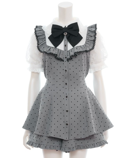 Secret Honey(シークレットハニー)の「ハートフロッキーセットアップ(セットアップ・レディース・グレー/ピンク/ブラック・MEDIUM)」の11枚目の写真