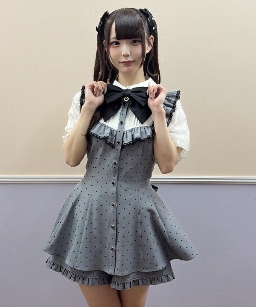 Secret Honey(シークレットハニー)の「ハートフロッキーセットアップ(セットアップ・レディース・グレー/ピンク/ブラック・MEDIUM)」の17枚目の写真