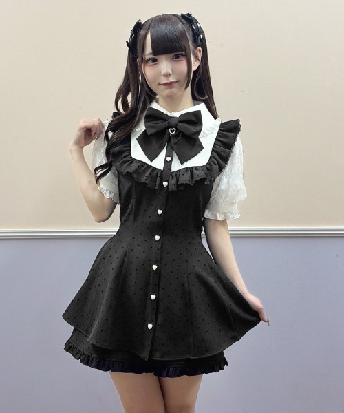 Secret Honey(シークレットハニー)の「ハートフロッキーセットアップ(セットアップ・レディース・グレー/ピンク/ブラック・MEDIUM)」の18枚目の写真
