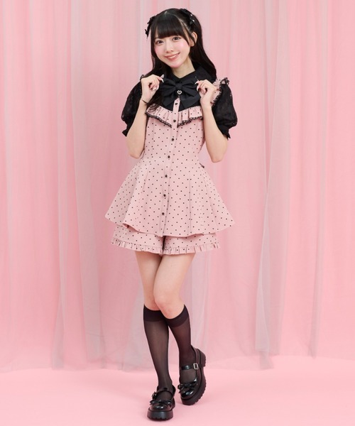 Secret Honey(シークレットハニー)の「ハートフロッキーセットアップ(セットアップ・レディース・グレー/ピンク/ブラック・MEDIUM)」の4枚目の写真