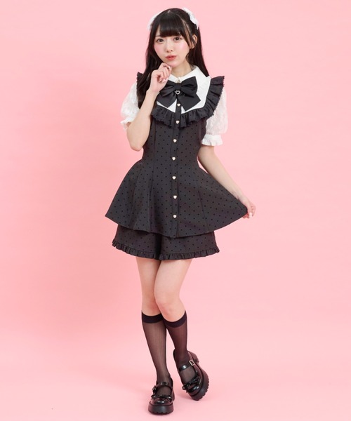 Secret Honey(シークレットハニー)の「ハートフロッキーセットアップ(セットアップ・レディース・グレー/ピンク/ブラック・MEDIUM)」の7枚目の写真