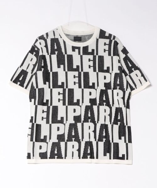 NO WAY(ノーウェイ)の「/MMMM/ダブルジャガードニット PARALLEL、CHAIN、 TEE(Tシャツ/カットソー・メンズ・ブラック/ホワイト・LARGE)」の1枚目の写真