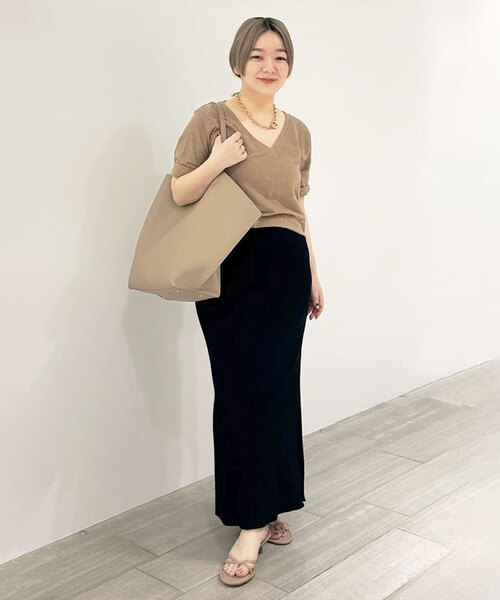RITA(リタ)の「《追加・NOBLE別注》RITA/リタ スラブVネックT(Tシャツ/カットソー・レディース・サックスブルー/ベージュ・FREE)」の15枚目の写真