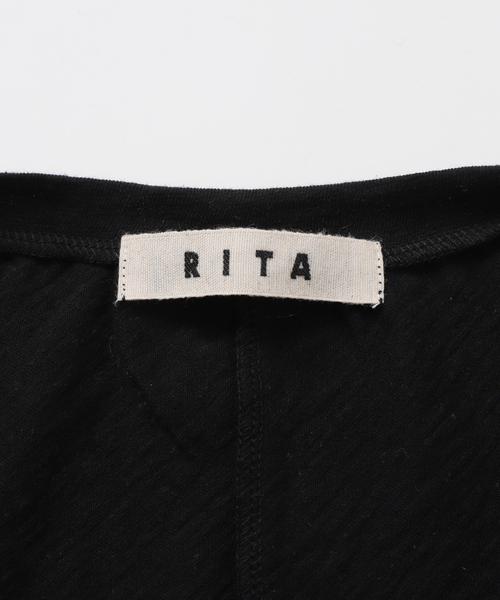RITA(リタ)の「《追加・NOBLE別注》RITA/リタ スラブVネックT(Tシャツ/カットソー・レディース・サックスブルー/ベージュ・FREE)」の7枚目の写真