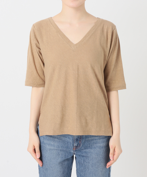 RITA(リタ)の「《追加・NOBLE別注》RITA/リタ スラブVネックT(Tシャツ/カットソー・レディース・サックスブルー/ベージュ・FREE)」の11枚目の写真