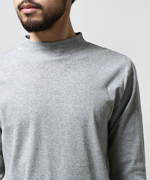 NANO universe（ナノユニバース）の「コットンフライスモックネック（Tシャツ/カットソー・メンズ・ブラック/グレー/ホワイト・SMALL/MEDIUM/LARGE）」の5枚目の写真