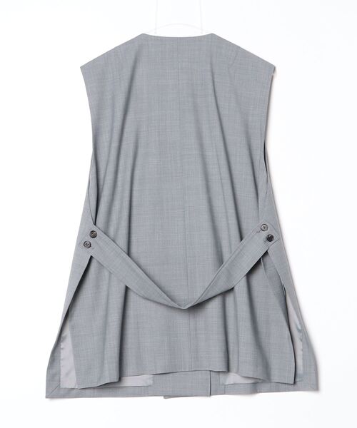 COMME CA(コムサ)の「〔 TALLサイズ 〕 【セットアップ対応】2WAYストレッチトロ ジレ(ベスト・レディース・グレー・15号)」の2枚目の写真