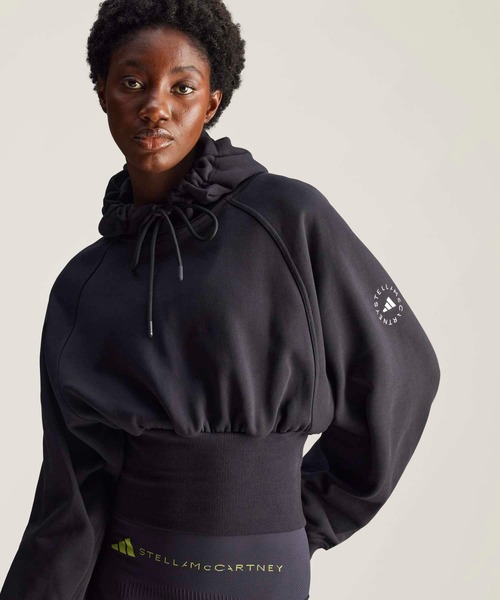 adidas by Stella McCartney(アディダスバイステラマッカートニー)の「adidas by Stella McCartney クロップドパーカー / アディダス adidas(スウェット・レディース・ブラック・LARGE/MEDIUM/SMALL/X-LARGE/X-SMALL)」の4枚目の写真