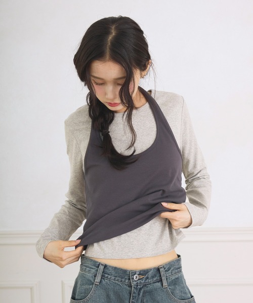 FCMM（エフシーエムエム）の「HALTER NECK ENSEMBLE / ホルターネックアンサンブル（アンサンブル・レディース・チャコールグレー/ネイビー・SMALL/MEDIUM）」の7枚目の写真