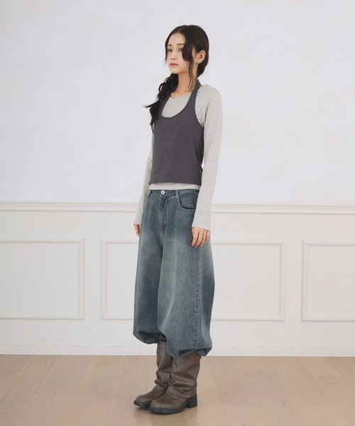 FCMM（エフシーエムエム）の「HALTER NECK ENSEMBLE / ホルターネックアンサンブル（アンサンブル・レディース・チャコールグレー/ネイビー・SMALL/MEDIUM）」の9枚目の写真