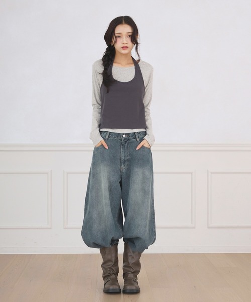 FCMM（エフシーエムエム）の「HALTER NECK ENSEMBLE / ホルターネックアンサンブル（アンサンブル・レディース・チャコールグレー/ネイビー・SMALL/MEDIUM）」の10枚目の写真