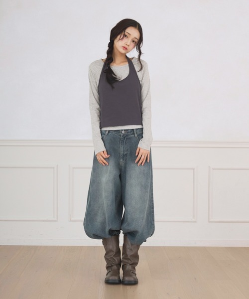 FCMM（エフシーエムエム）の「HALTER NECK ENSEMBLE / ホルターネックアンサンブル（アンサンブル・レディース・チャコールグレー/ネイビー・SMALL/MEDIUM）」の11枚目の写真
