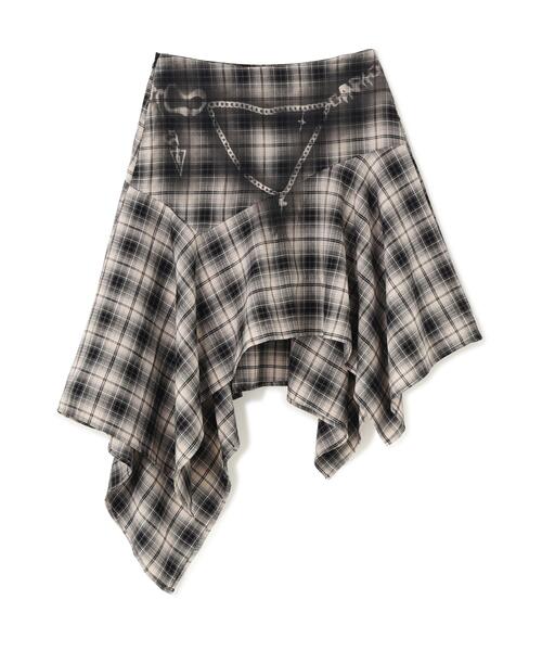 L.H.P(エルエイチピー)の「MAVYTH/メヴィス/TROMPEIL CHECK SKIRT(スカート・レディース・ブラック/ベージュ・S/M)」の2枚目の写真
