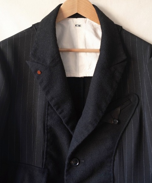 KHOKI(コッキ)の「【KHOKI/コッキ】26fw-jk-12 Combination boiled wool blazer(テーラードジャケット・メンズ・ブラック・2/3)」の2枚目の写真
