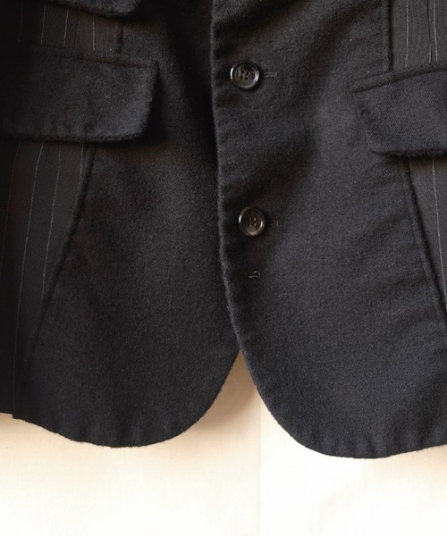 KHOKI(コッキ)の「【KHOKI/コッキ】26fw-jk-12 Combination boiled wool blazer(テーラードジャケット・メンズ・ブラック・2/3)」の3枚目の写真