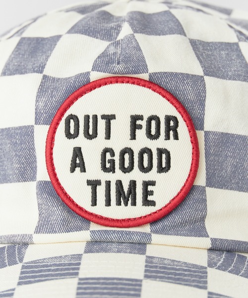 BRIXTON（ブリクストン）の「BRIXTON/ブリクストン OUT FOR A GOOD TIME LP ADJ - NAVY GINGHAM 帽子 キャップ 浅め フロントロゴ チェック チェッカー柄 カーブバイザー メンズ レディース 2026年 夏 夏服（キャップ・メンズ・ネイビー・ONE SIZE）」の3枚目の写真