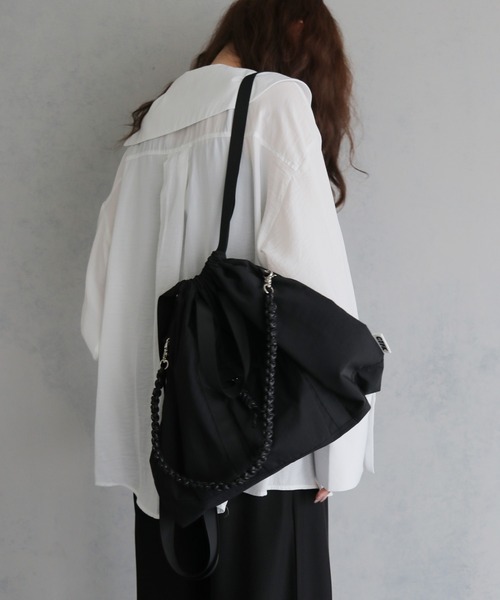 cheriella(シェリエラ)の「【cheriella】CONTROL FREAK / CTFK(コントロールフリーク)/撥水ナイロンコードチェーン3WAYトートバッグ NYLON CORD CHAIN 3WAY TOTE BAG(ショルダーバッグ・レディース・ブラック/ベージュ・FREE)」の6枚目の写真
