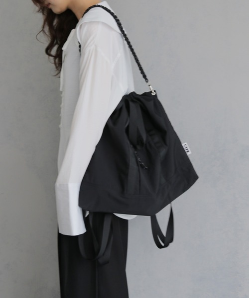 cheriella(シェリエラ)の「【cheriella】CONTROL FREAK / CTFK(コントロールフリーク)/撥水ナイロンコードチェーン3WAYトートバッグ NYLON CORD CHAIN 3WAY TOTE BAG(ショルダーバッグ・レディース・ブラック/ベージュ・FREE)」の5枚目の写真