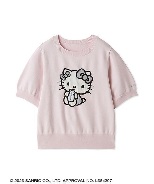 sanrio house(サンリオハウス)の「【ONLINE限定カラーあり】MILKデザインクルーネック半袖ジャガードニットトップス(ニット/セーター・レディース・アイボリー/ピンク/グレー・F)」の1枚目の写真