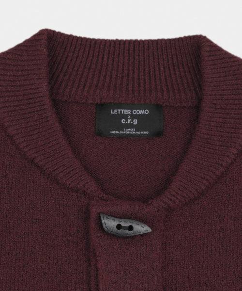 LETTERCOMO(レテルコモ)の「シグニチャーヒドゥンウールニットブルゾングレー(その他アウター・メンズ・バーガンディー・LARGE/MEDIUM)」の4枚目の写真