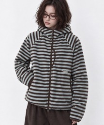 MAHAGRID（マハグリッド）の「『mahagrid/マハグリット』STRIPE HOODED FLEECE ZIP UP/ボーダーフリースパーカー（パーカー）」
