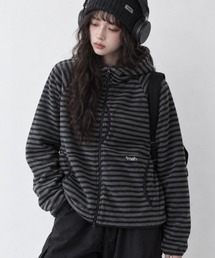 MAHAGRID（マハグリッド）の「『mahagrid/マハグリット』STRIPE HOODED FLEECE ZIP UP/ボーダーフリースパーカー（パーカー）」