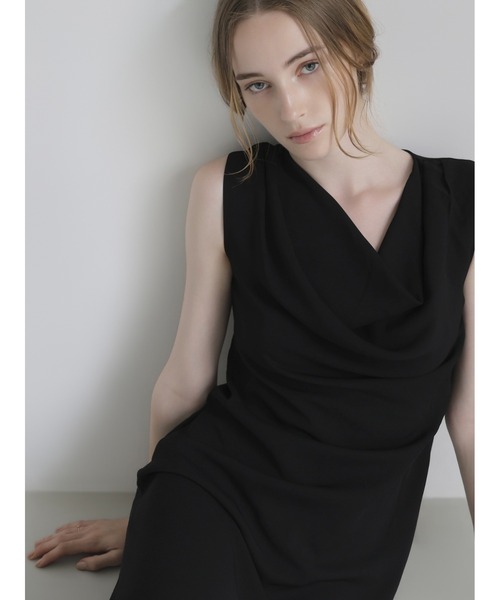 celon(セロン)の「elegant drape maxi dress(ドレス・レディース・ブラック・FREE)」の7枚目の写真