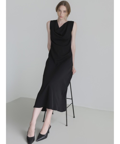 celon(セロン)の「elegant drape maxi dress(ドレス・レディース・ブラック・FREE)」の8枚目の写真