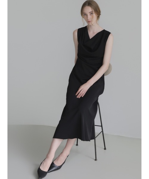 celon(セロン)の「elegant drape maxi dress(ドレス・レディース・ブラック・FREE)」の10枚目の写真