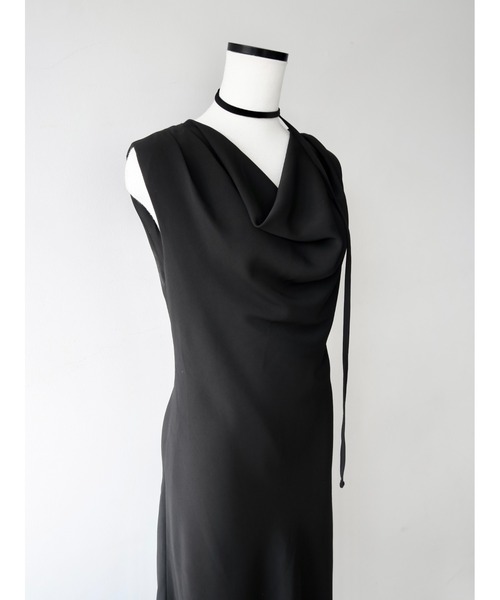 celon(セロン)の「elegant drape maxi dress(ドレス・レディース・ブラック・FREE)」の4枚目の写真