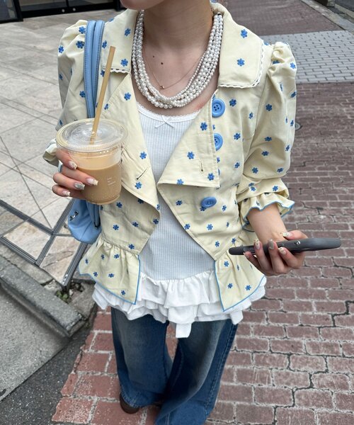HELLO.SANFRANCISCO(ハローサンフランシスコ)の「【あやっち(@_acoba_)企画】【HELLO.SANFRANCISCO/ハローサンフランシスコ】斜めフロントビックボタンブラウス(シャツ/ブラウス・レディース・イエロー/サックスブルー・ONE SIZE)」の19枚目の写真