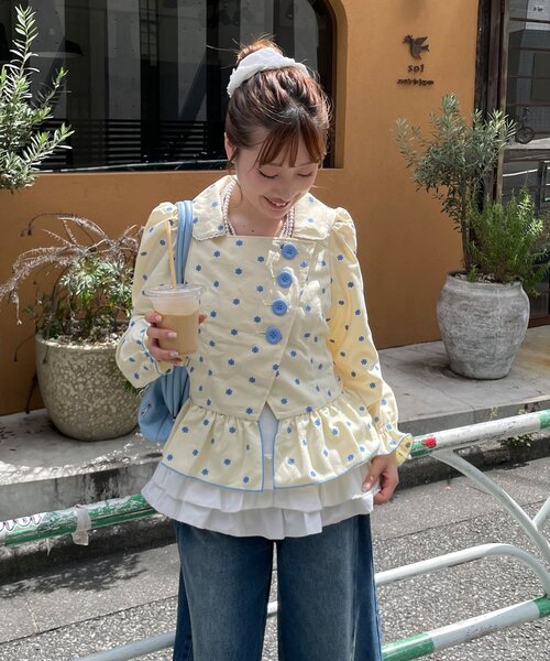 HELLO.SANFRANCISCO(ハローサンフランシスコ)の「【あやっち(@_acoba_)企画】【HELLO.SANFRANCISCO/ハローサンフランシスコ】斜めフロントビックボタンブラウス(シャツ/ブラウス・レディース・イエロー/サックスブルー・ONE SIZE)」の20枚目の写真